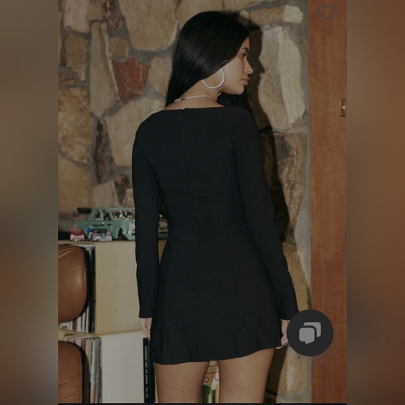 NWT LUNARA LONG SLEEVE MINI DRESS BLACK - Picture 3 of 6